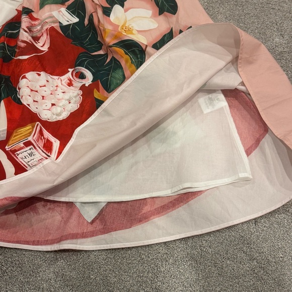 Oscar de la Renta Pink and Orange Floral Midi Dress - Picture 5 of 12